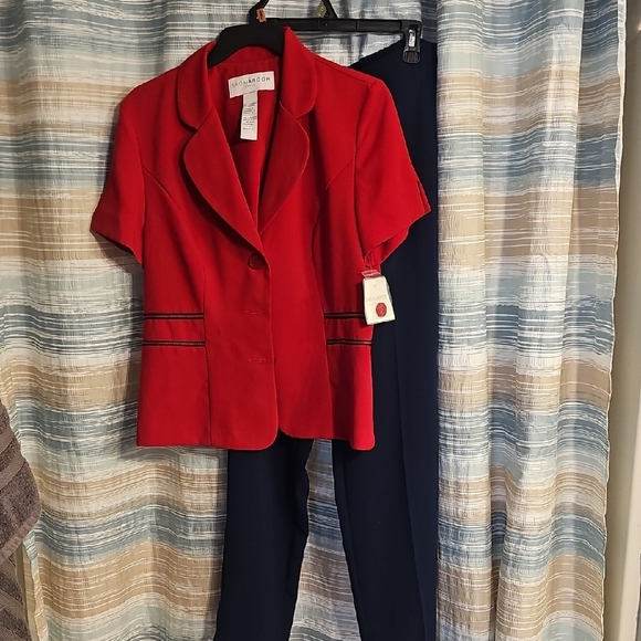 Sag Harbor Pants - Sag Harbor Red/Navy 2 Piece Pants Set